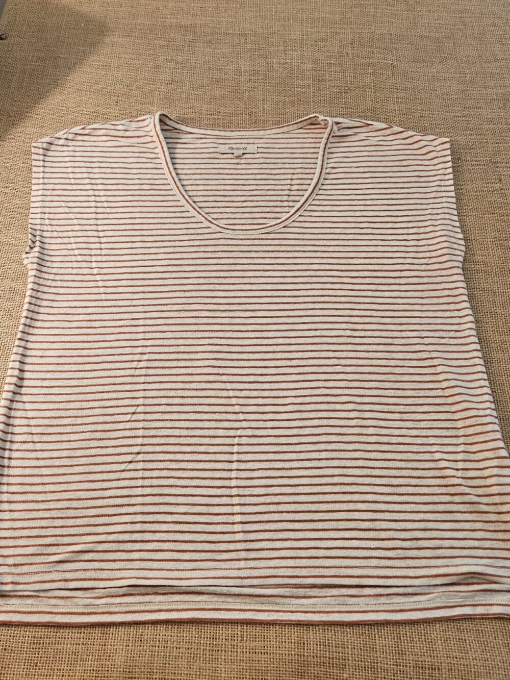 Madewell Cream/Brown Stripe Top